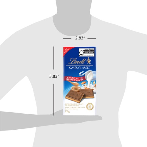 Lindt Swiss Classic Milk Chocolate Bar Almond Butter 100 g
