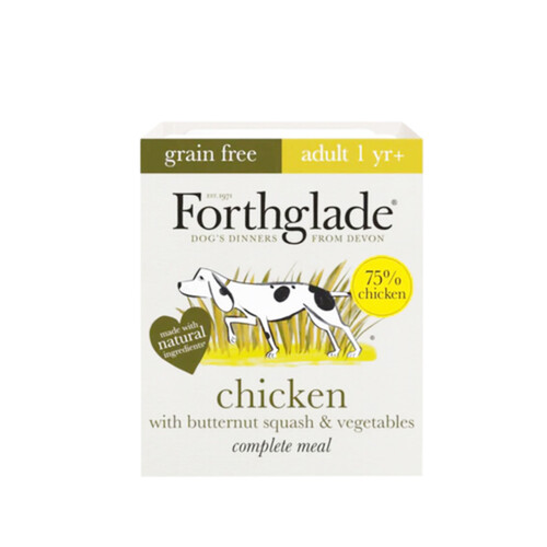 Forthglade Grain-Free Wet Dog Food Chicken Dinner With Butternut Squash 395 g