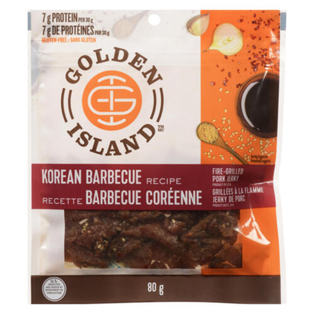Golden Island Pork Jerky Korean BBQ 80 g Voilà Online Groceries & Offers