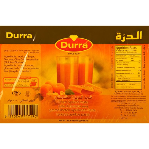 Durra Fruit Paste Dried Apricot 400 g