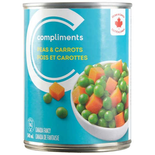 Compliments Canned Sweet Peas & Carrots 540 ml