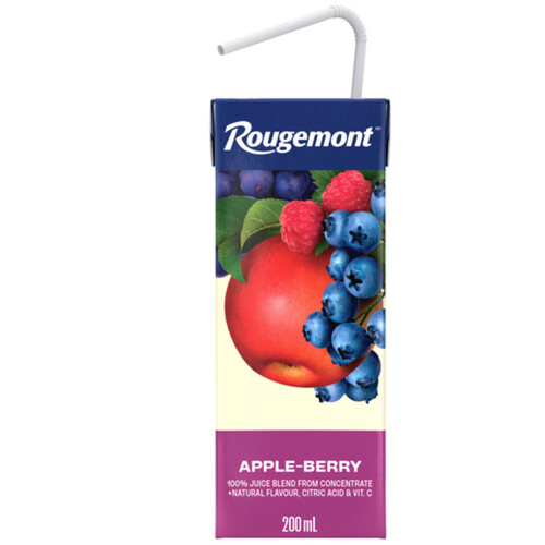 Rougemont Juice Apple Berry Mixed Fruit Boxes 8 x 200 ml