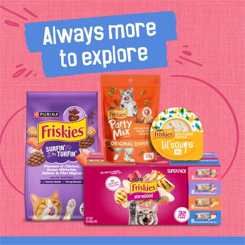 Friskies Wet Cat Food Shredded Chicken & Salmon 156 g