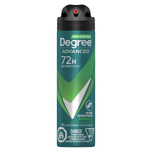 Degree Men Advanced Dry Spray Antiperspirant Workout Series Endure Deodorant 107 g