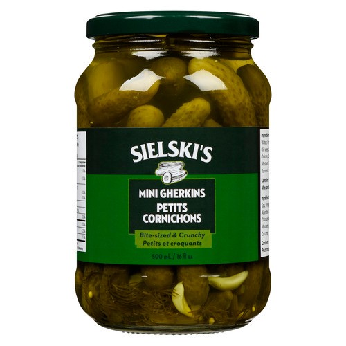 Sielski's Mini Gherkins Bite-Sized & Crunchy 500 ml