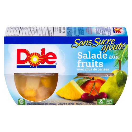 Dole Fruit Salad With Extra Cherries 4 x 107 ml