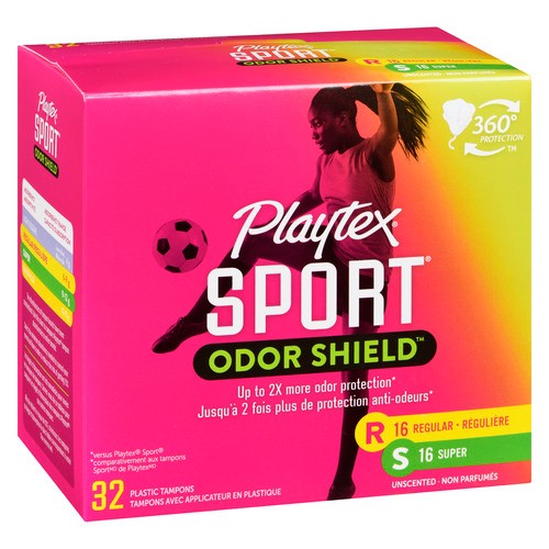 Playtex Sport Odor Shield Tampons Multi Pack Unscented 32 Count