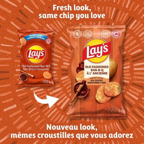 Lay's Potato Chips Old Fashioned Bar-B-Q Flavoured 220 g