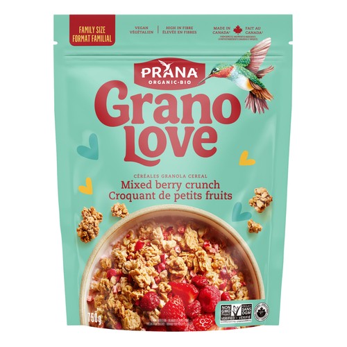 Prana Granola Cereal Granolove Mixed Berry Crunch Family Size 750 g
