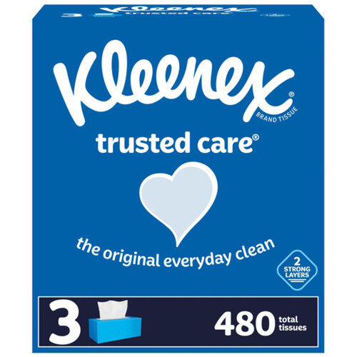 Kleenex Trusted Care Facial Tissues 2-Ply 3 Packs  x 160 Sheets