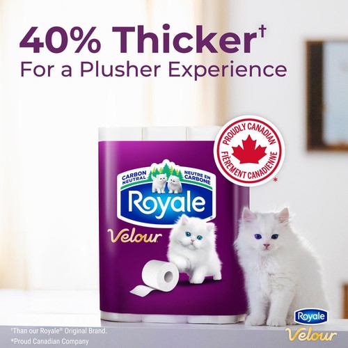 Royale Velour Toilet Paper 2-Ply 12 Rolls x 142 Sheets 