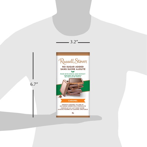 Russell Stover No Sugar Added Milk Chocolate Bar Caramel 85 g