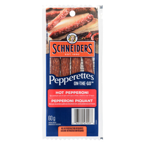 Schneiders Pepperettes On-the-go Sausage Sticks Hot Pepperoni 60 g