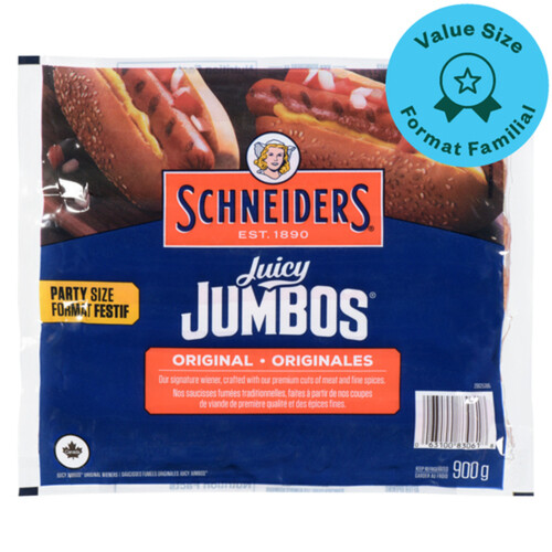 Schneiders Juicy Jumbos Hot Dogs Original Family Pack 900 g