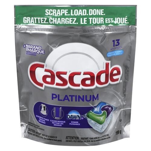 Cascade Platinum Dishwasher Action Pac Fresh Scent 13 Count 199 g