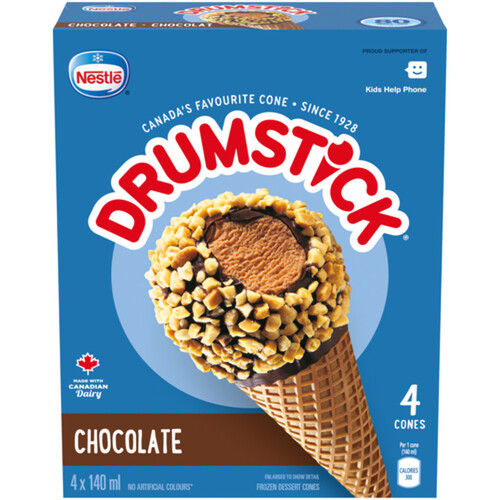 Nestlé Drumstick Frozen Dessert Cones Chocolate 4 x 140 ml