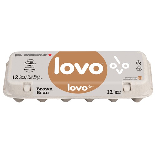 Lovo Brown Eggs Large 12 Count