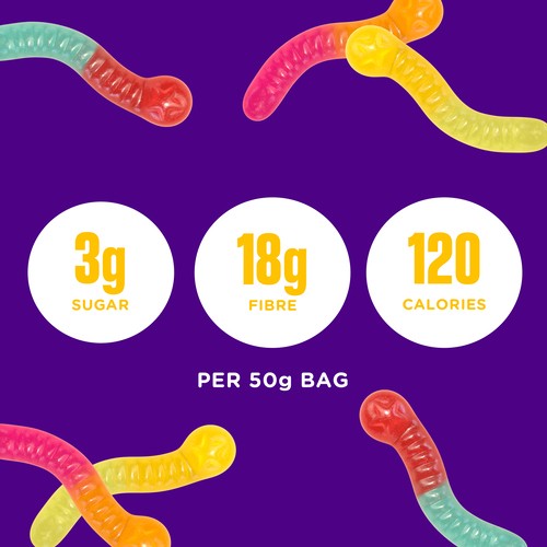 SmartSweets Candy Gummy Worms 50 g