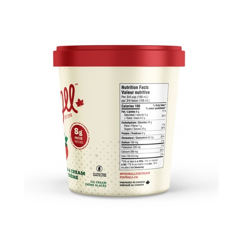 Four All Ice Cream Strawberry Cream 500 ml