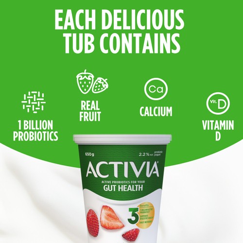 Activia 2.2% Yogurt With Probiotics Strawberry Flavour 650 g