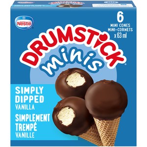 Minis Frozen Dessert Cones Simply Dipped Vanilla 6 x 63 ml