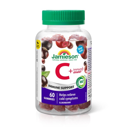 Jamieson Supplement Vitamin C + Immune Shield Gummies 60 Count