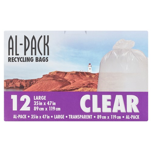 Al-Pack Recycling Bags Clear Large 12 Bags