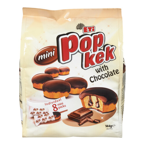 Eti Popkek Mini Cake Cocoa Coated With Chocolate Sauce 144 g