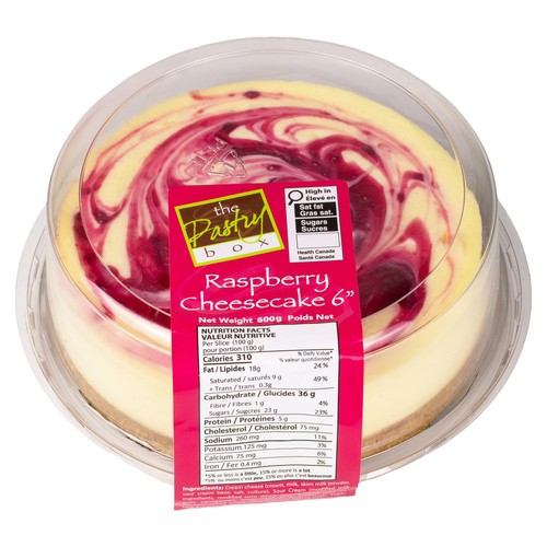 The Pastry Box Frozen Cheesecake 6-Inch Raspberry Swirl 600 g