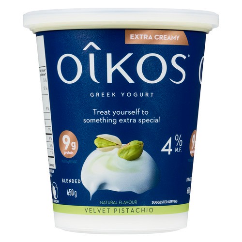 Oikos 4% Greek Yogurt  Extra Creamy Velvet Pistachio 650 g