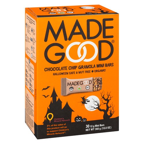 MadeGood Organic Mini Granola Bars Halloween Chocolate Chip 360 g