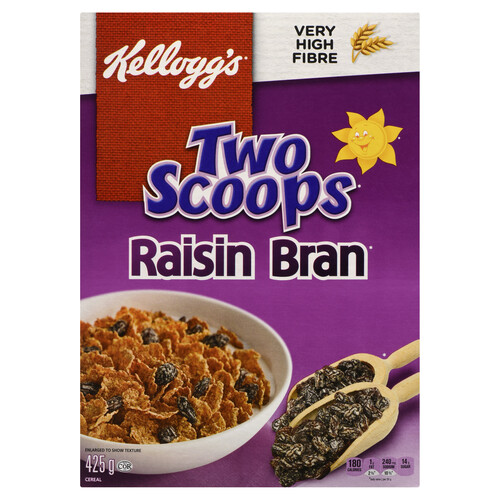 Kellogg's Two Scoops Cereal Raisin Bran 425 g