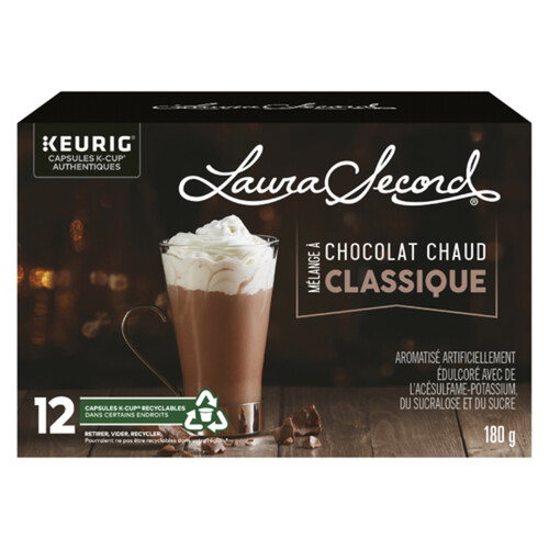 Laura Secord Hot Chocolate Mix Pods Classic 12 K-Cups 180 g