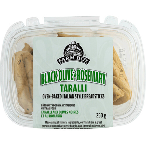 Farm Boy Taralli Breadsticks Black Olive & Rosemary 250 g