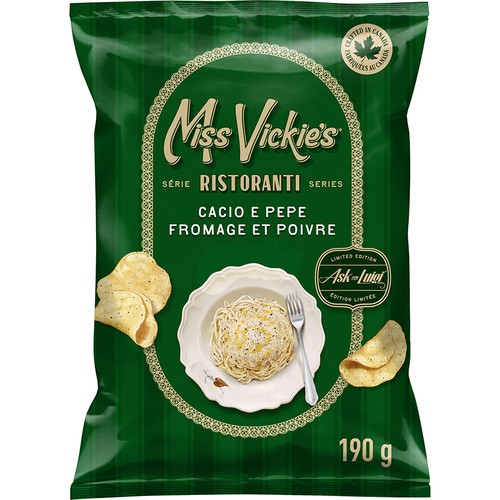 Miss Vickie's Kettle Cooked Potato Chips Cacio E Pepe Flavoured 190 g