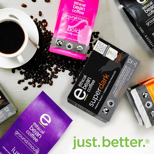 Ethical Bean Coffee Pods Super Dark French Roast 12 Single Serve 132 g