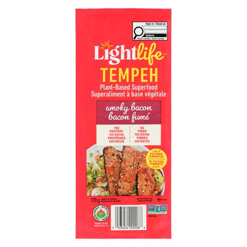 Lightlife Organic Plant Based Tempeh Smoky Bacon Strips 170 g