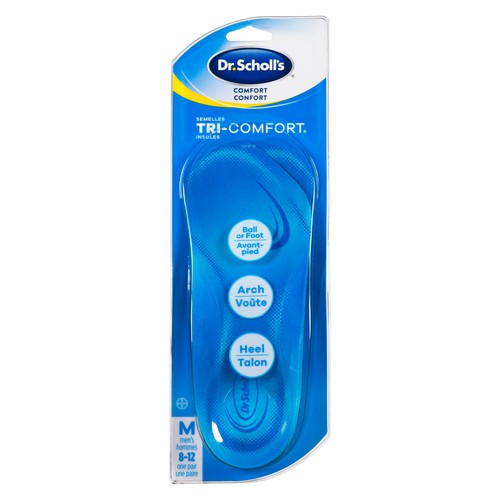 Dr. Scholl's Tri-Comfort Orthotics Men Cushions Size 8-12