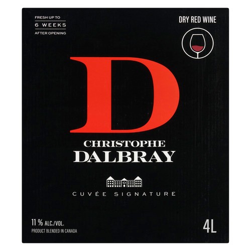 Dalbray Dry Red Wine 11% Alcohol Cuvée Signature 4 L