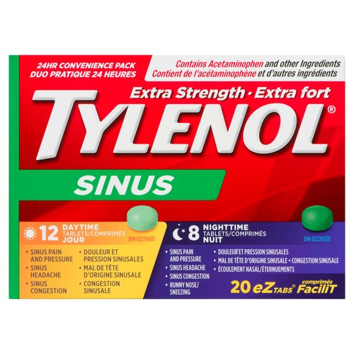 Tylenol Sinus Extra Strength Daytime + Nighttime Combo Tablets 20 eZtabs