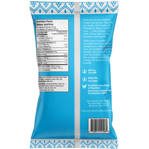 ChaChas' Snacks Poppadoms Crispy Indian Chips Original 114 g