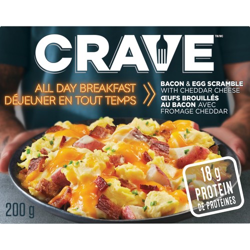 Crave Frozen Breakfast Bacon & Egg Scramble With Cheddar Cheese 200 g