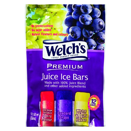 Welch's Premium Juice Ice Bars 12 x 53 ml 