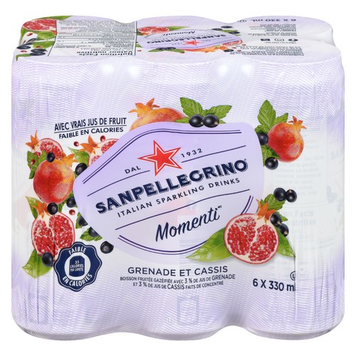 San Pellegrino Sparkling Water Pomegranate & Blackcurrant 6 x 330 ml (cans)
