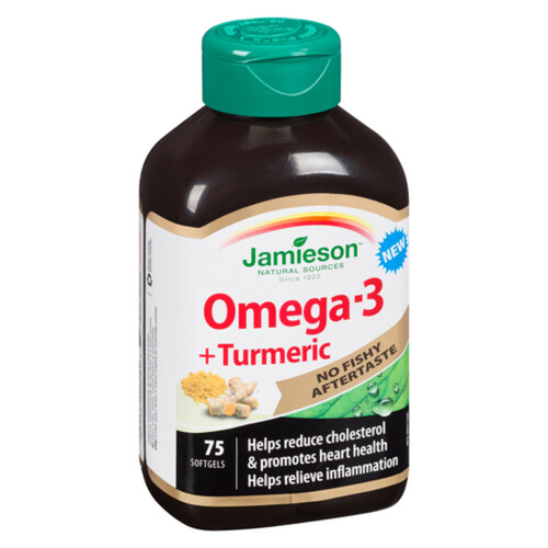 Jamieson Vitamins Omega-3 + Turmeric Softgels 75 Count