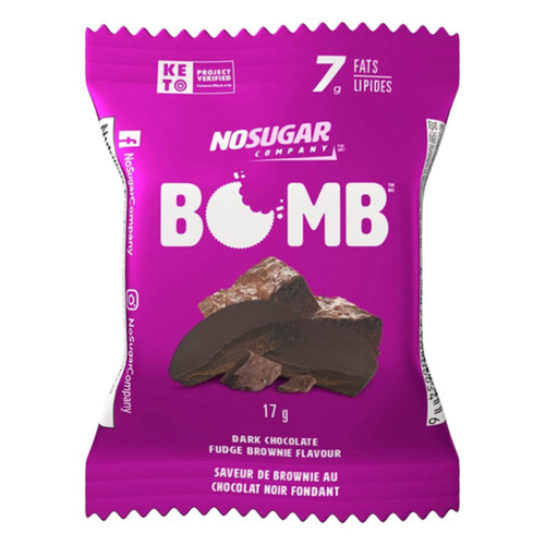 No Sugar Company Keto Bomb Chocolate Fudge Bars 17 g