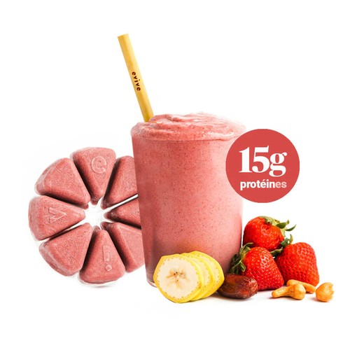Evive Frozen Smoothie Cubes No Added Sugar Protein Strawberry Frappé 450 g