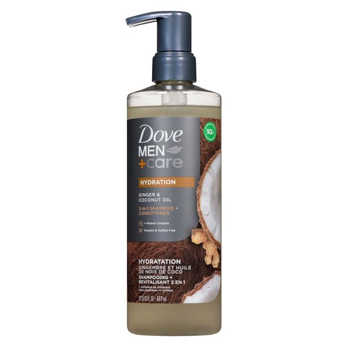 Dove Men +Care 2 In 1 Shampoo + Conditioner Ginger & Coconut Oil 517 ml