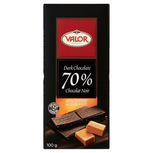 Valor 70% Dark Chocolate With Toffee 100 g
