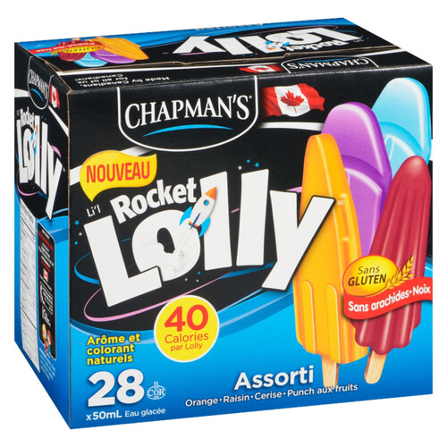 Chapman's Lil Lolly Gluten-Free Ice Bar Assorted Rocket 28 x 50 ml